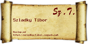 Szladky Tibor névjegykártya